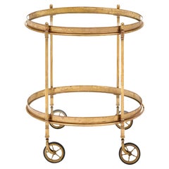 Vintage Brass and Glass Bar Cart