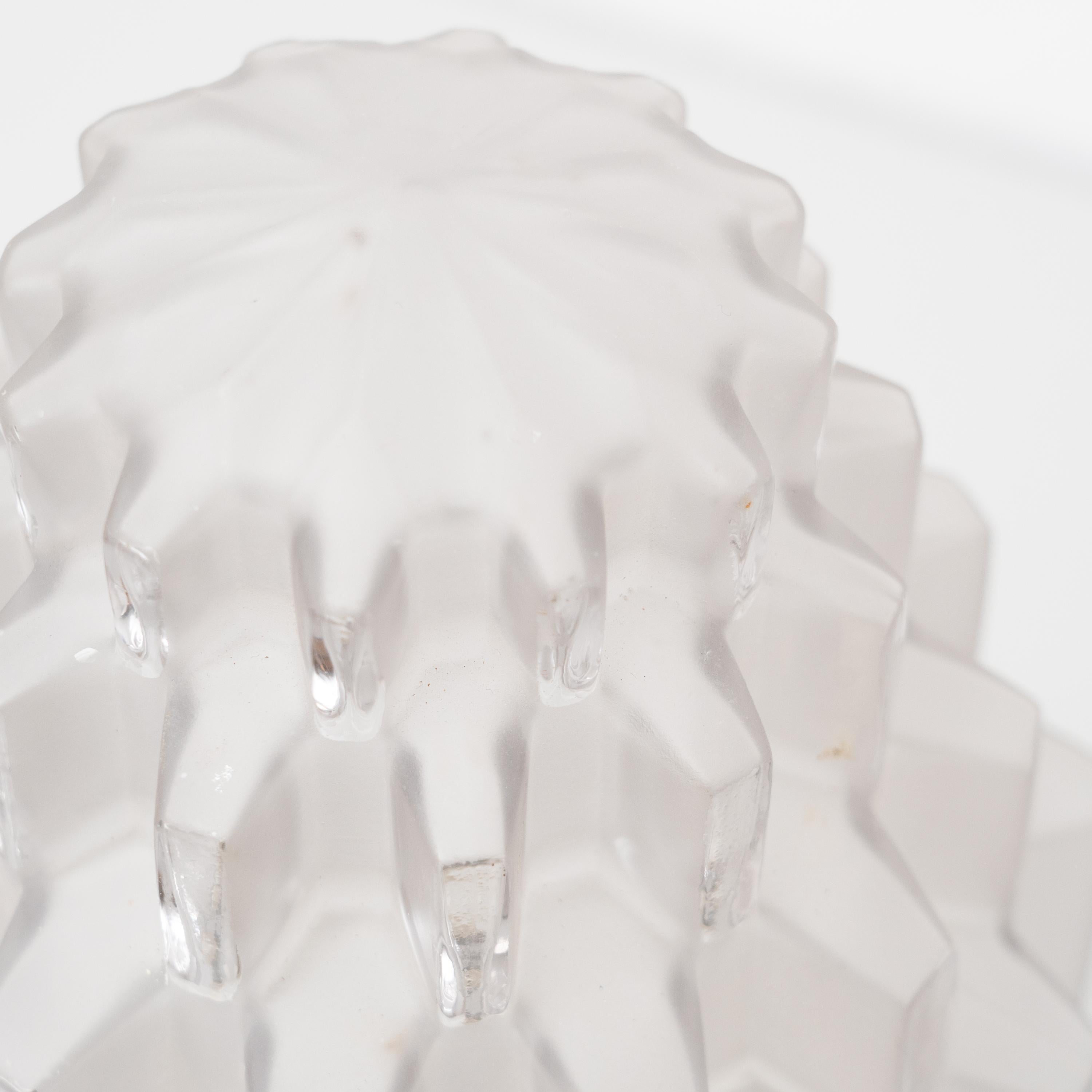 Art déco Plafonnier vintage en laiton et verre - Circa 1940 en vente