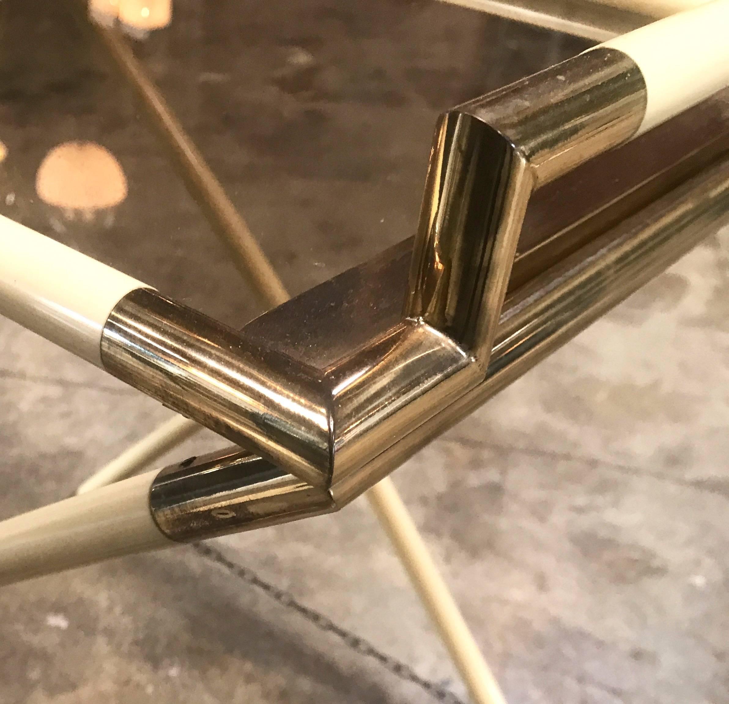 Italian Vintage Brass and Glass Cocktail Table