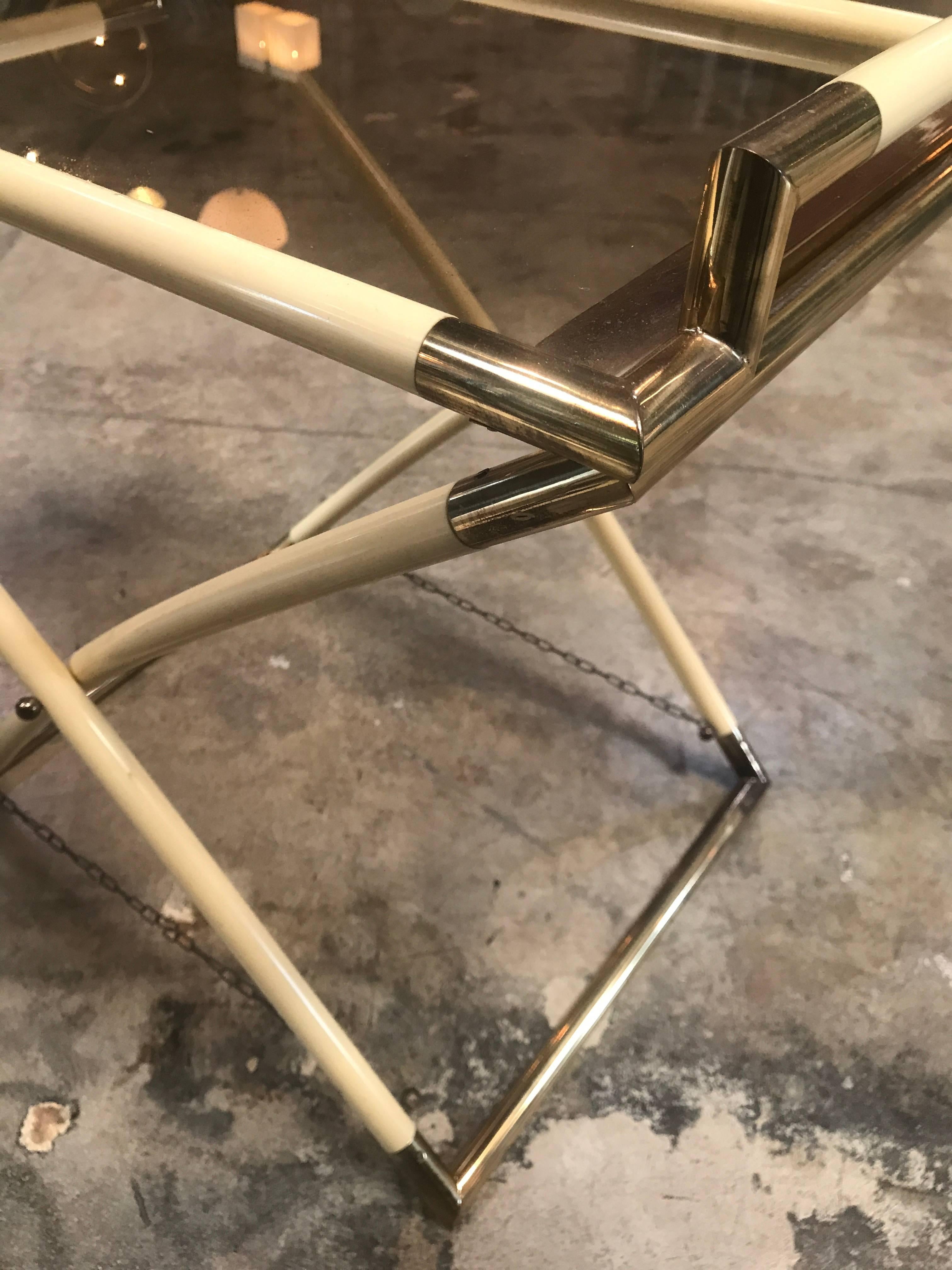 Vintage Brass and Glass Cocktail Table In Excellent Condition In Los Angeles, CA