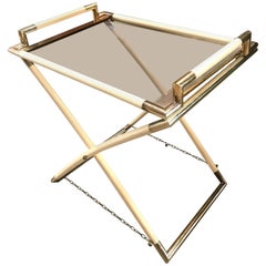 Vintage Brass and Glass Cocktail Table