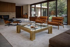 Vintage Brass and Glass Coffee Table Attributed to Mastercraft