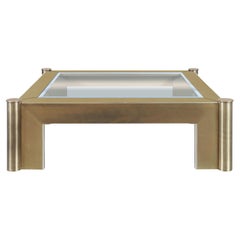 Vintage Brass and Glass Coffee Table Attributed to Mastercraft