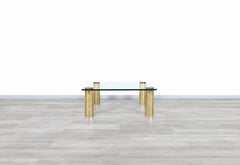 Vintage Brass and Glass Coffee Table by Leon Rosen for Pace