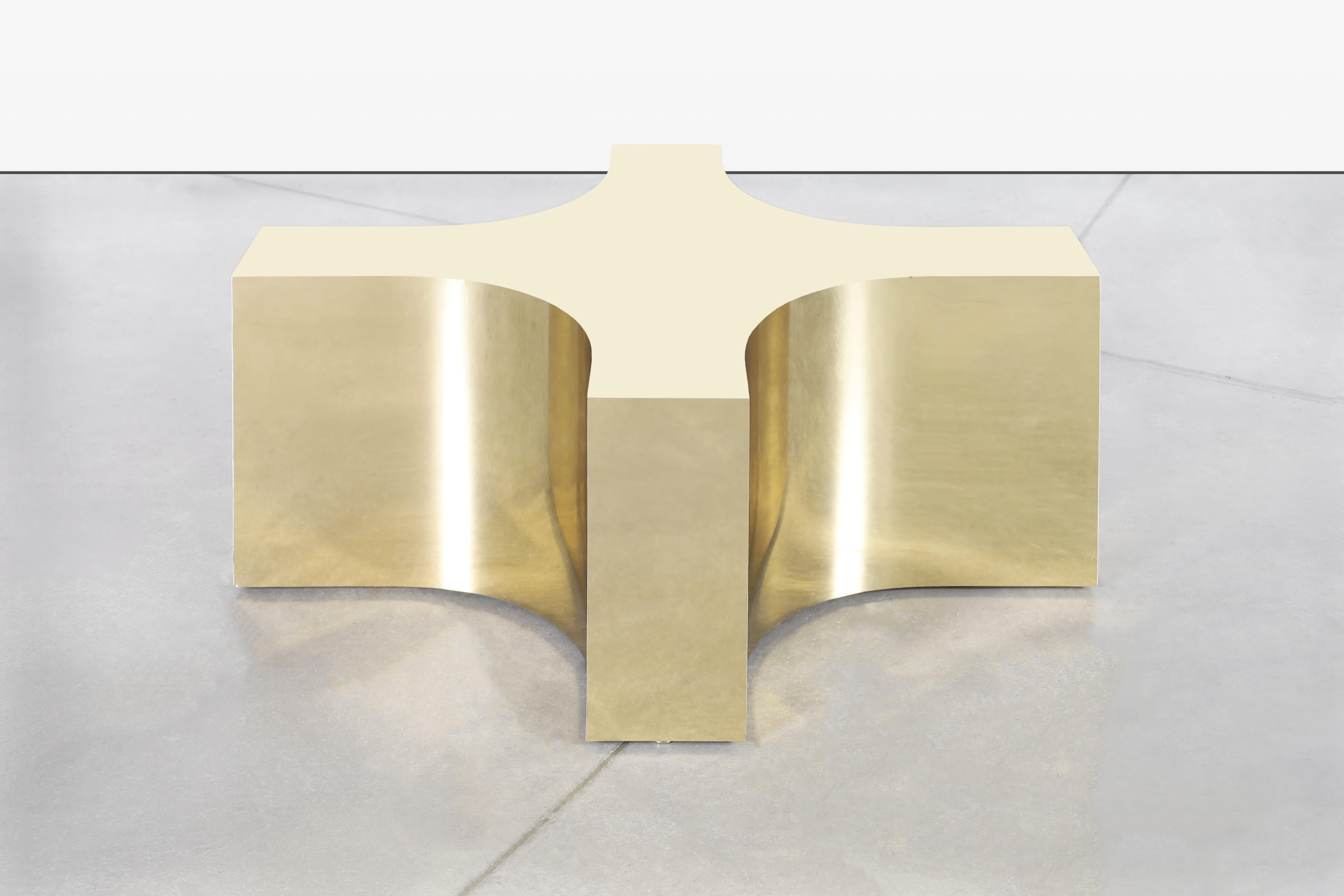 American Vintage Brass and Glass Coffee Table For Sale