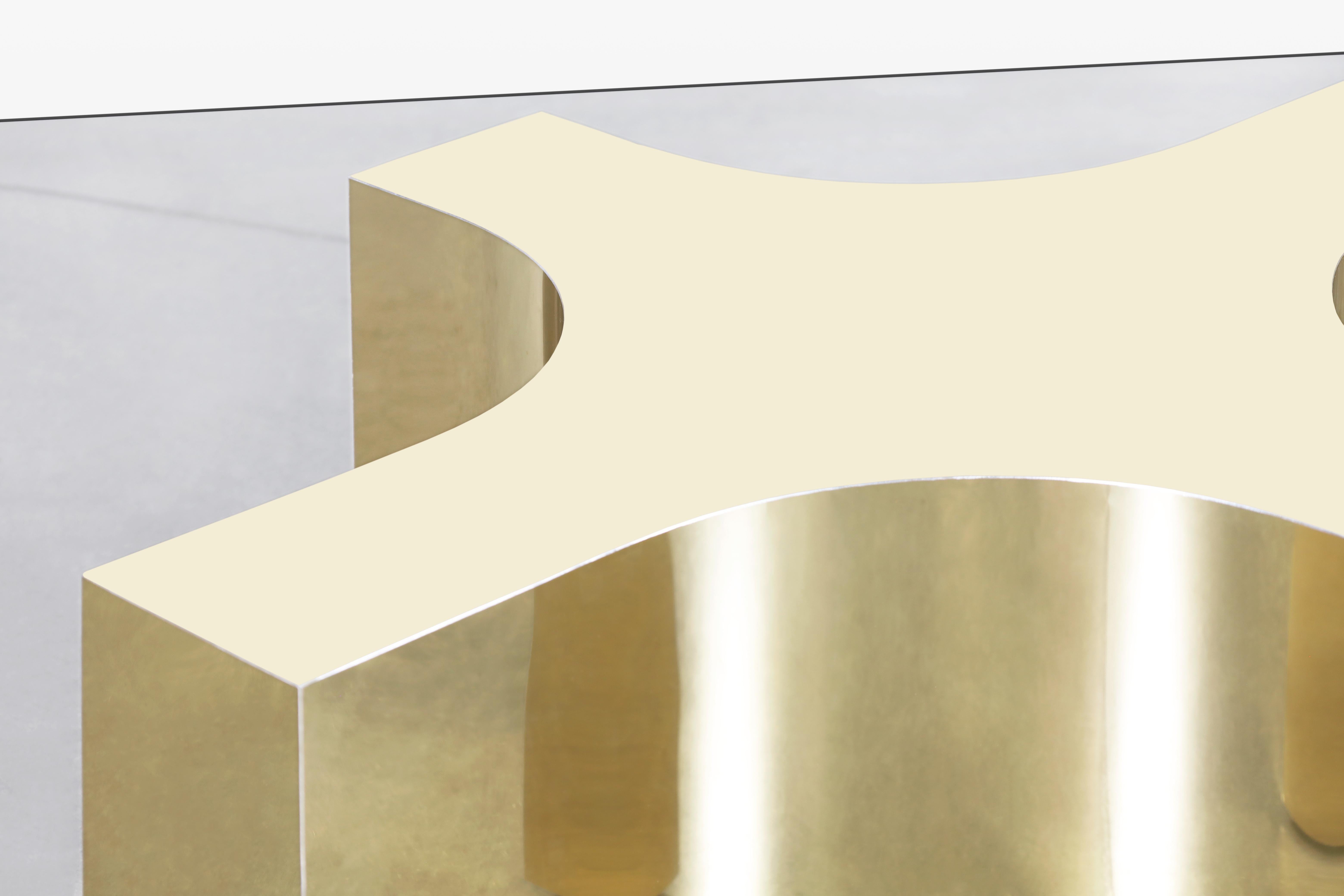 Vintage Brass and Glass Coffee Table For Sale 1