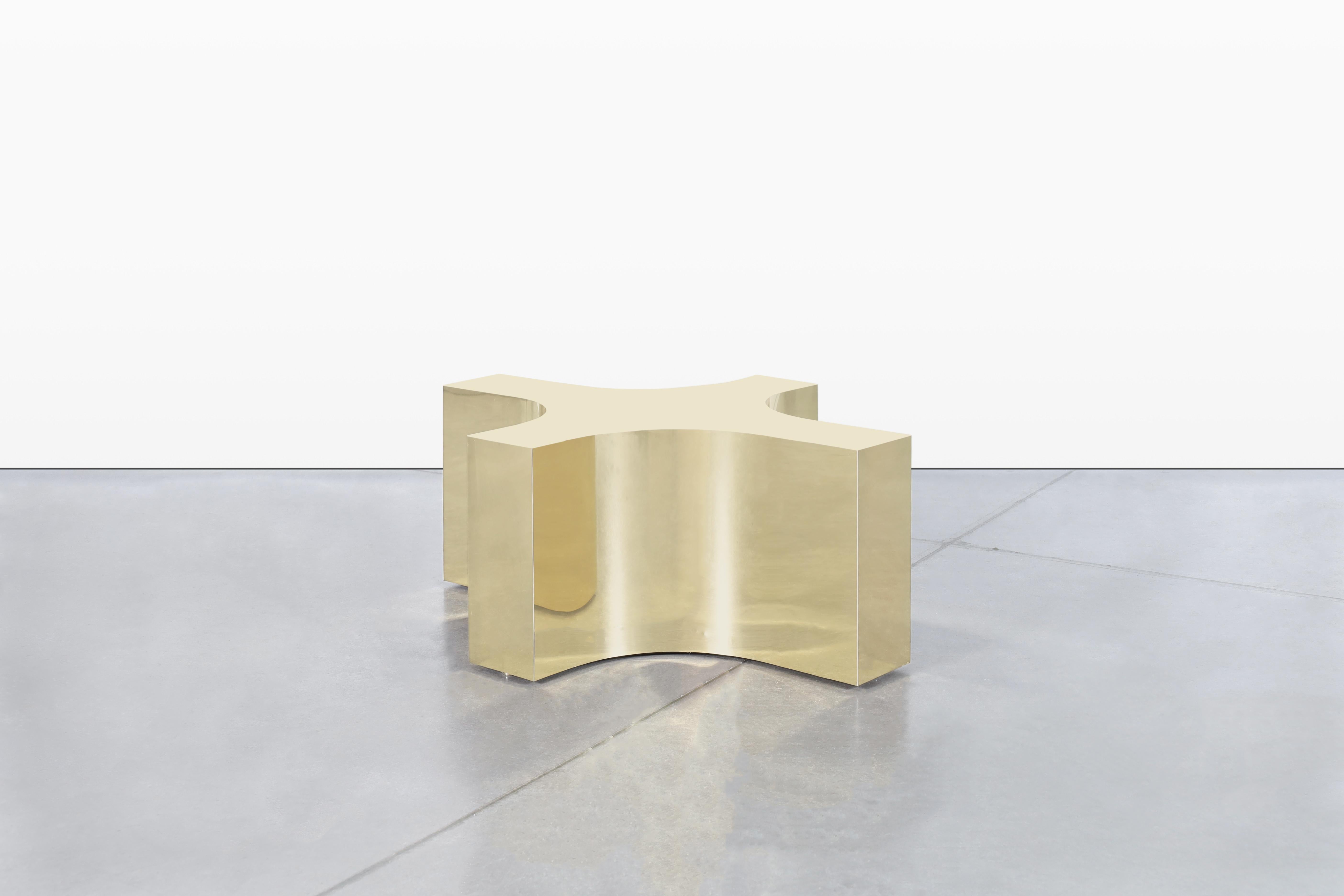 Vintage Brass and Glass Coffee Table For Sale 3