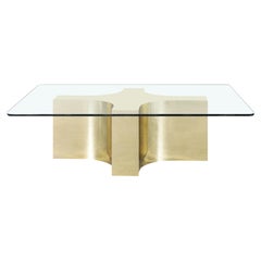 Vintage Brass and Glass Coffee Table