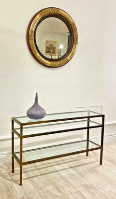 Vintage Brass and Glass Console Table