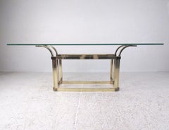 Vintage Modern Brass and Glass Console Table