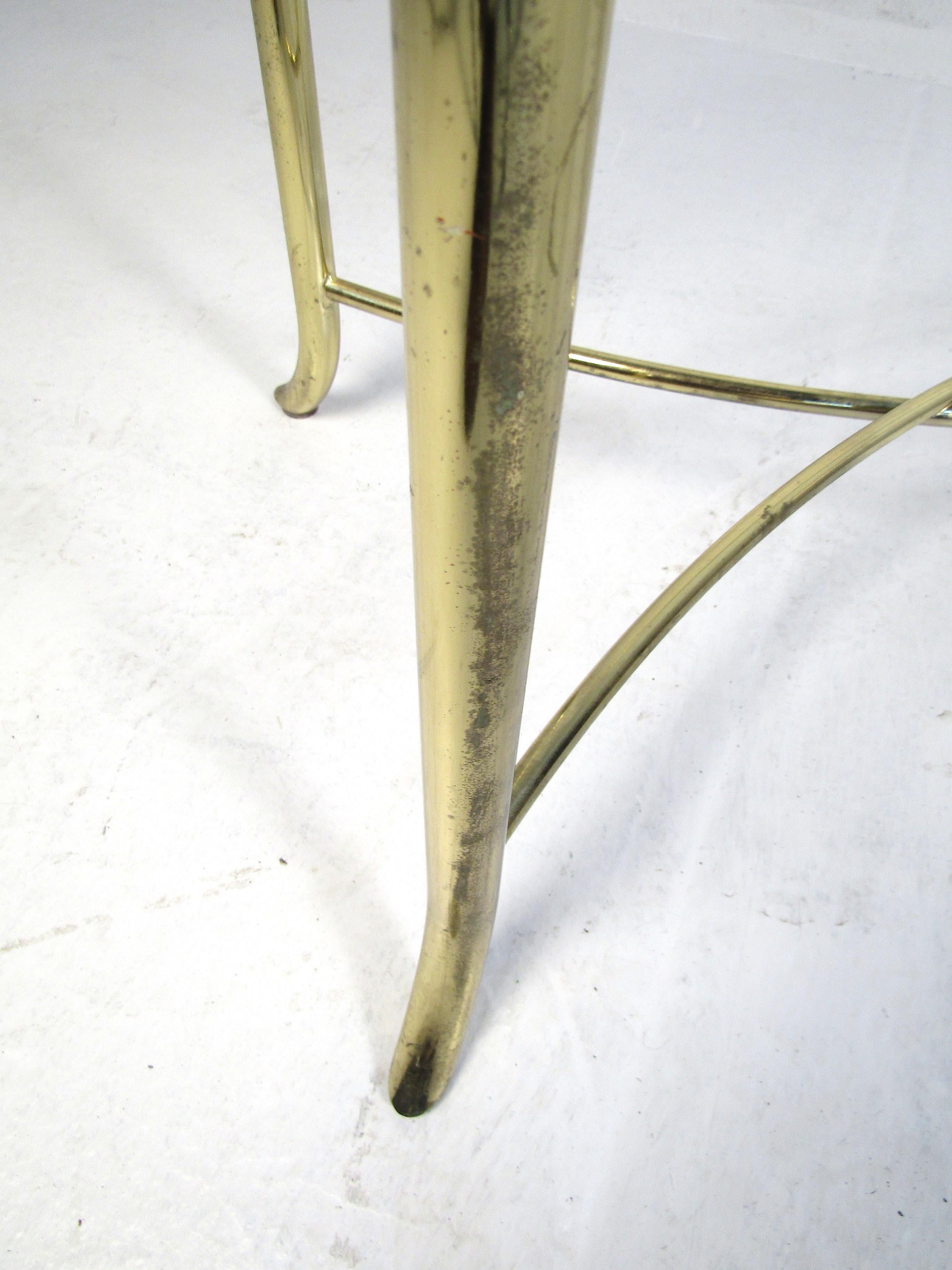 Mid-Century Modern Vintage Brass and Glass Console Table For Sale