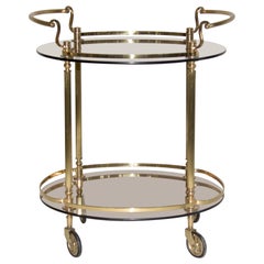 Vintage Brass and Glass Drinks Trolley
