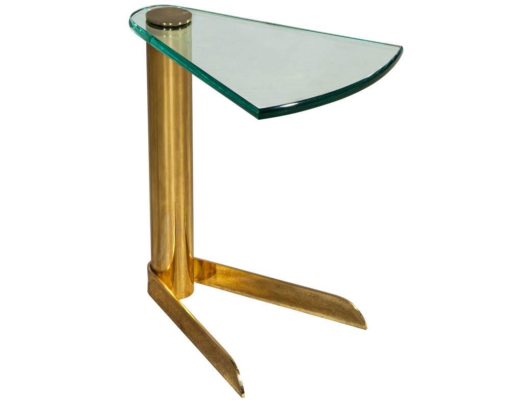 American Vintage Brass and Glass End Table