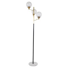Vintage Brass and Glass Floor Lamp, 1970s, Italy