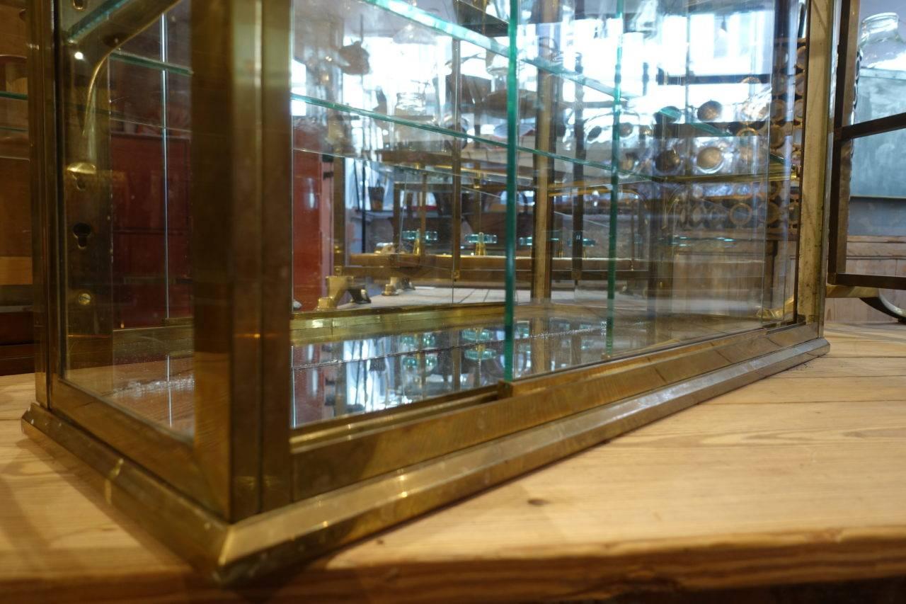 vintage brass and glass display case