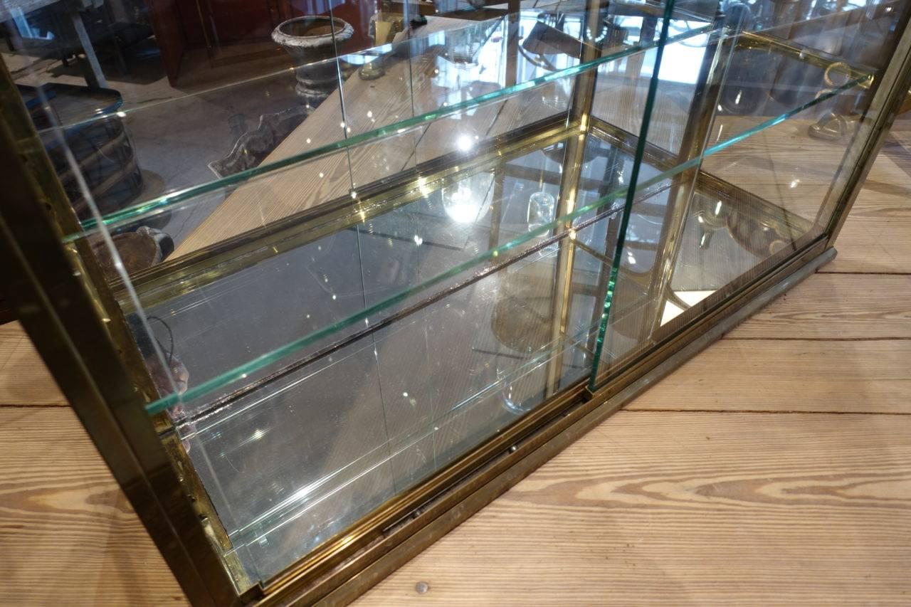 Vintage Brass and Glass French Boutique Display Cabinet 2