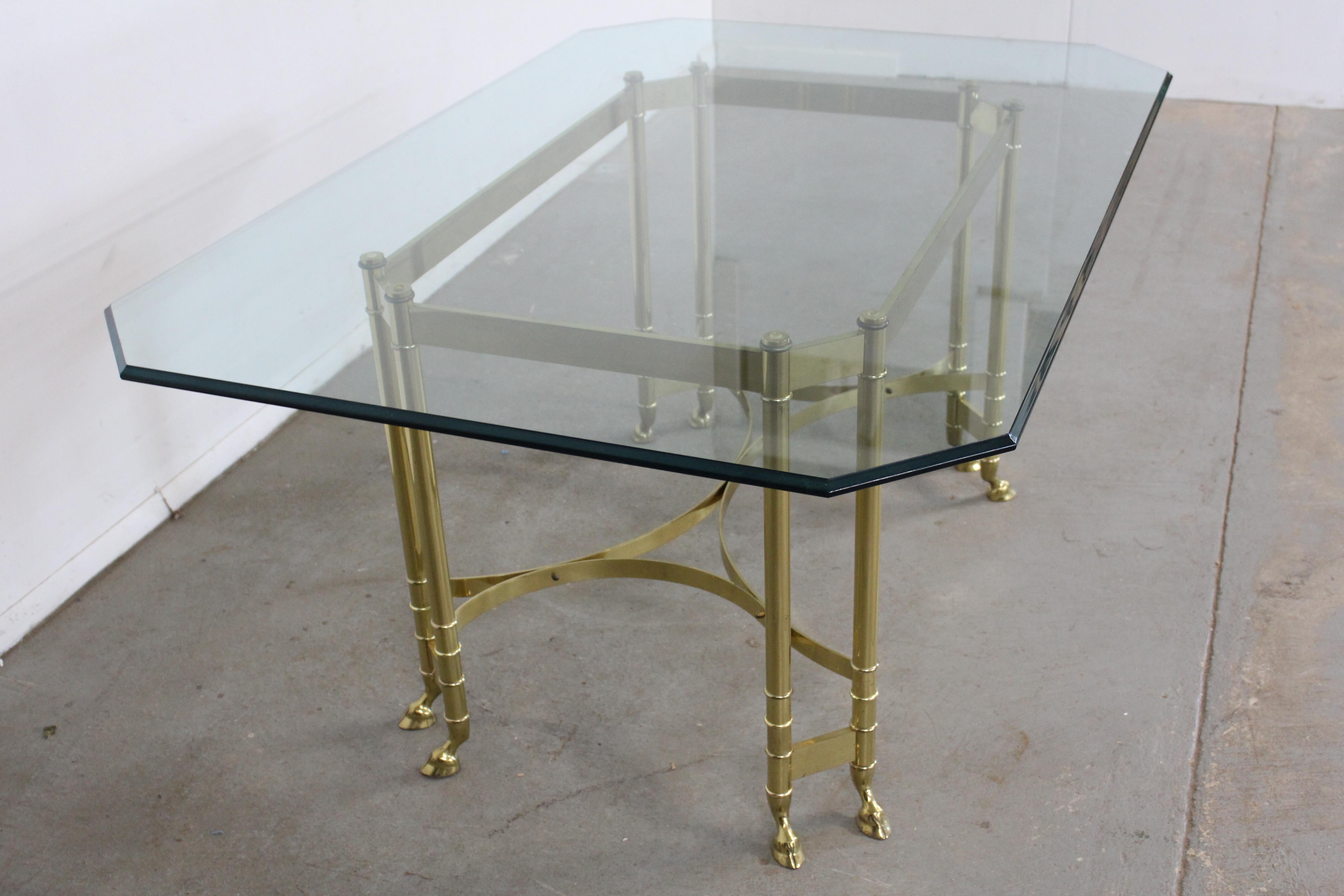vintage brass and glass dining table