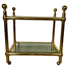 Vintage Brass and Glass Serving Trolley or Bar Cart Italy