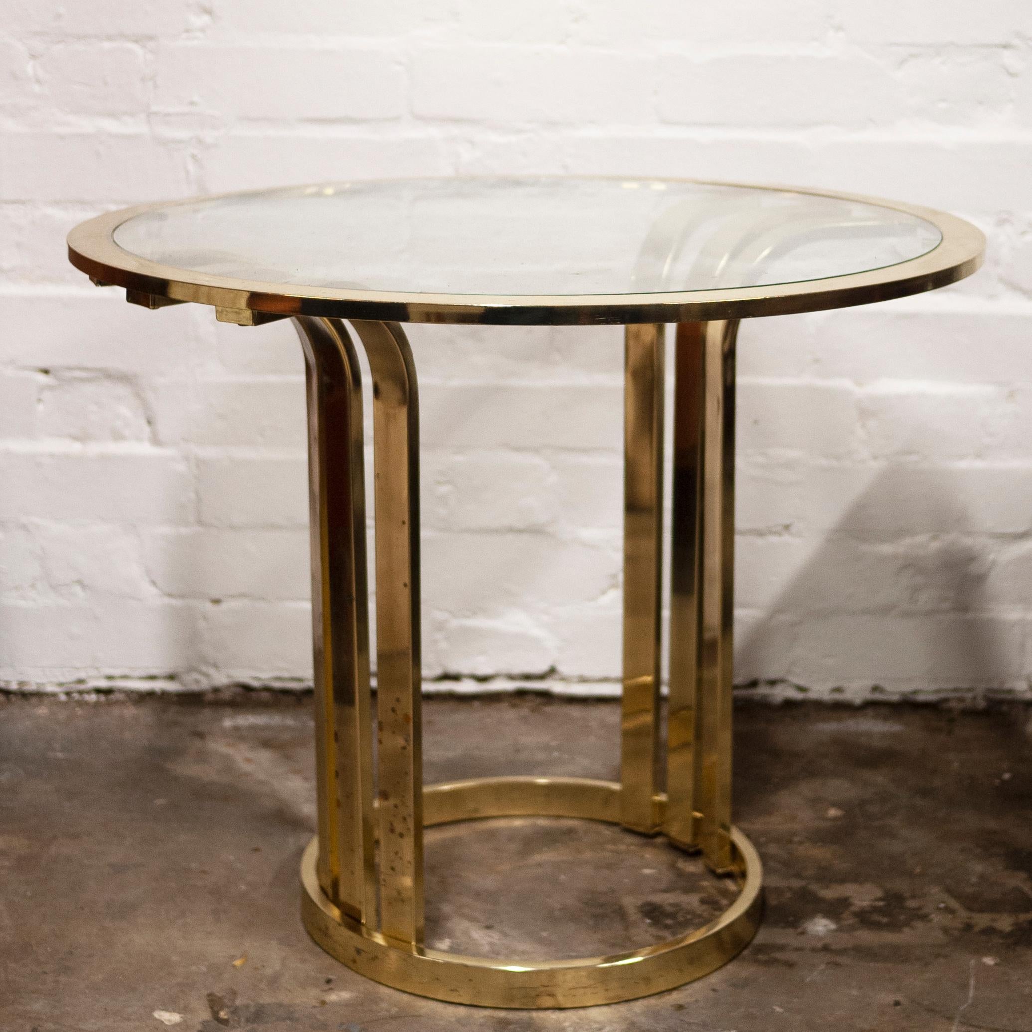 Vintage Brass and Glass Side Table, 1970s 4