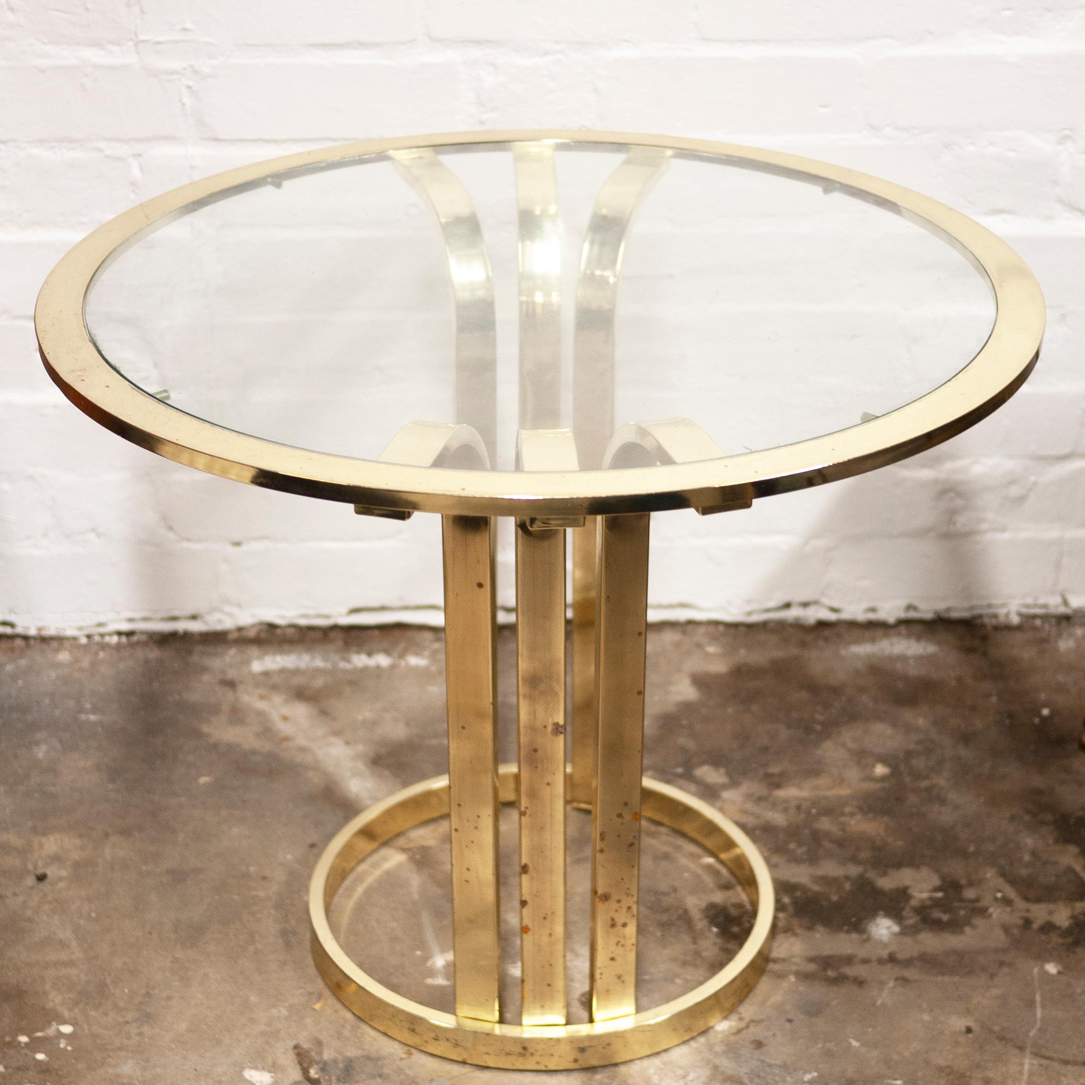 Vintage Brass and Glass Side Table, 1970s 6