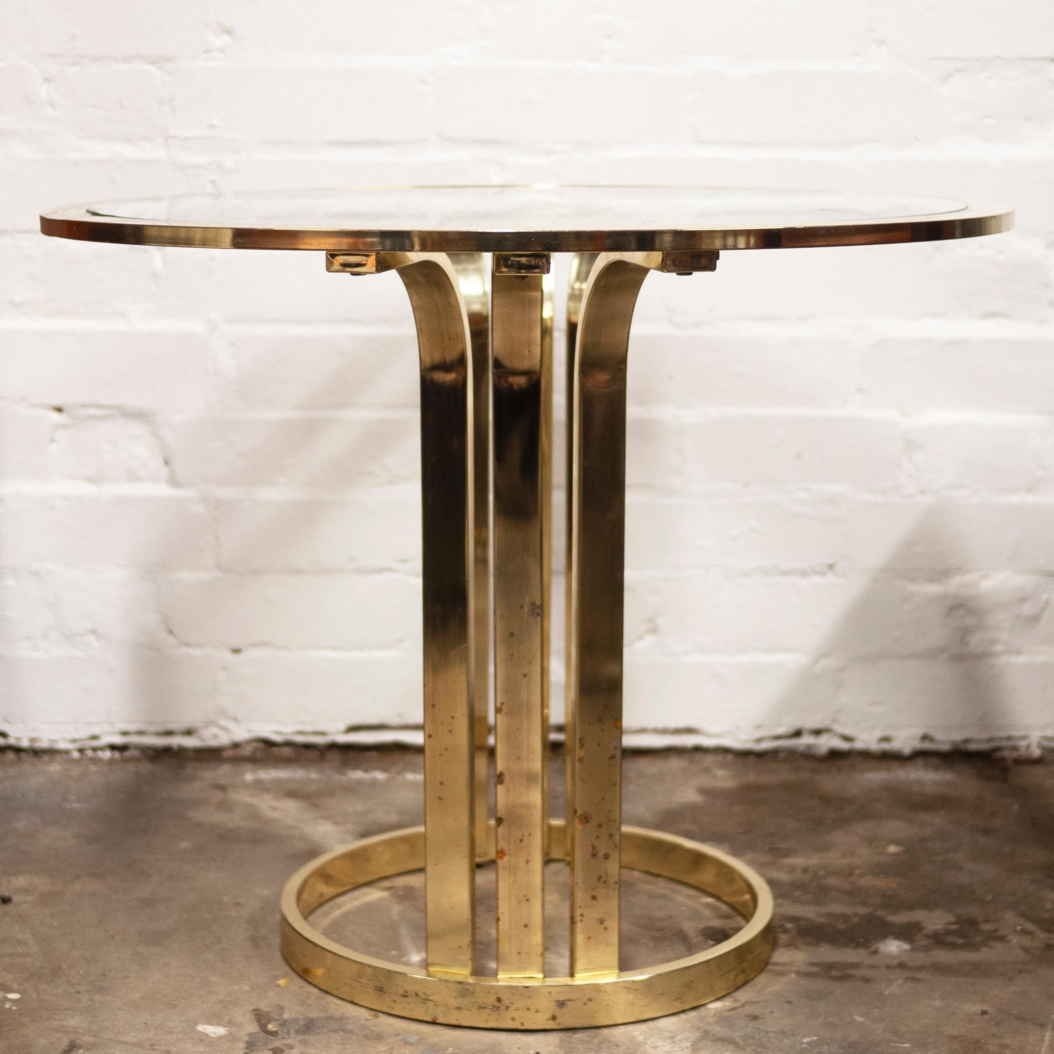 Vintage Brass and Glass Side Table, 1970s 7