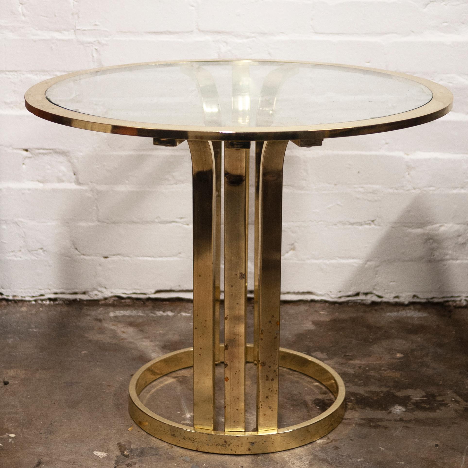Vintage Brass and Glass Side Table, 1970s 8