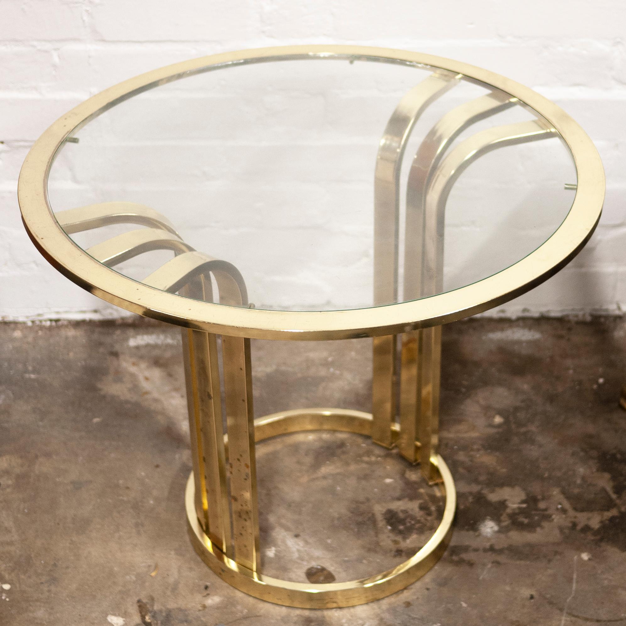 Vintage Brass and Glass Side Table, 1970s 2