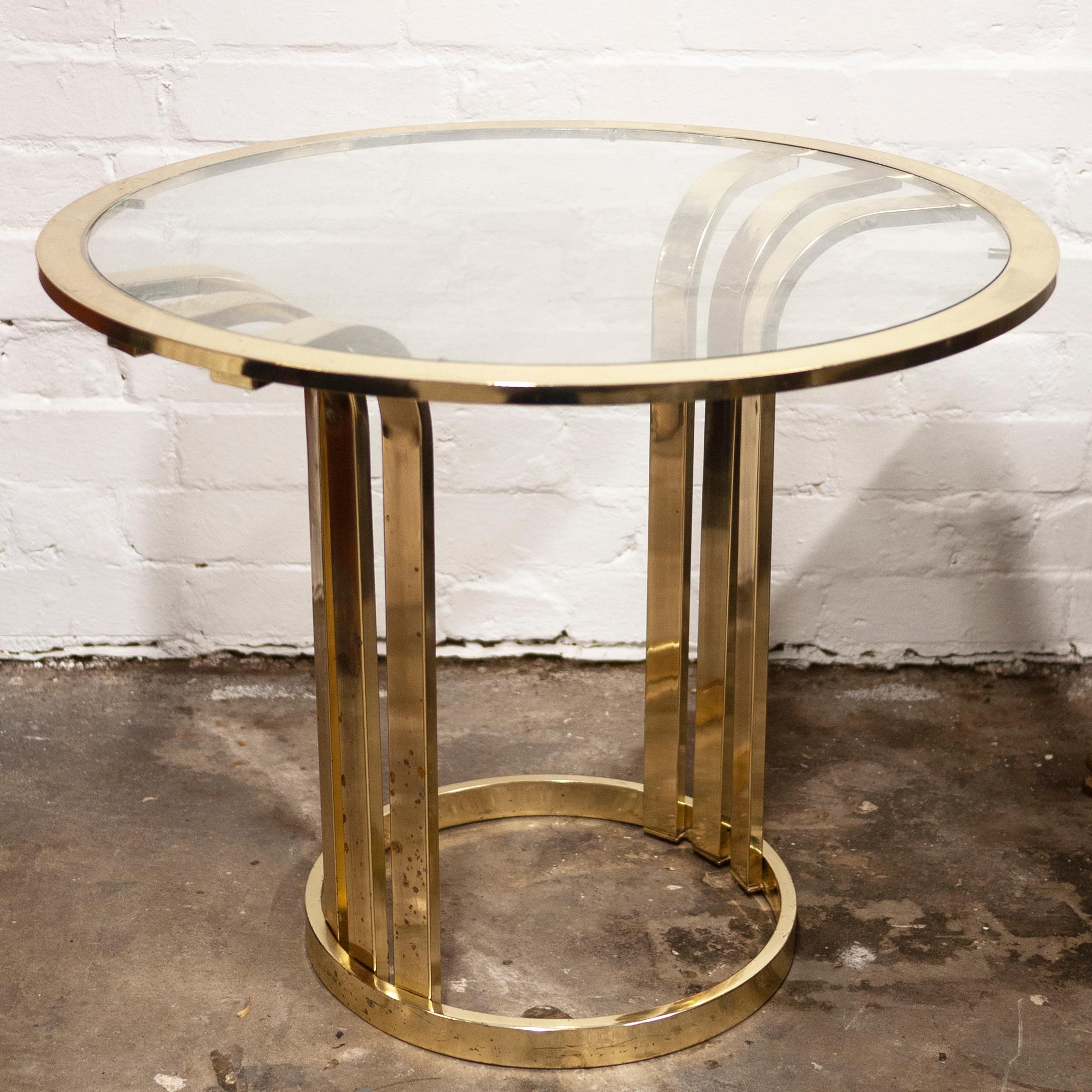 Vintage Brass and Glass Side Table, 1970s 3