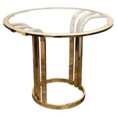 Vintage Brass and Glass Side Table, 1970s