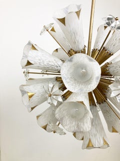 Vintage Brass and Glass Sputnik Chandelier, 1960s