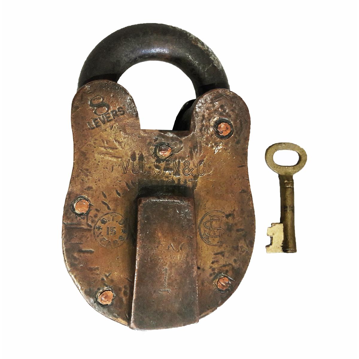 Other Vintage Brass and Iron Padlock, Early 20th Century