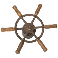 Vintage Brass and Iron Ship Wheel