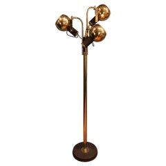 Vintage Brass and Iron Three Adjustable Lights Floor Lamp, 1970s