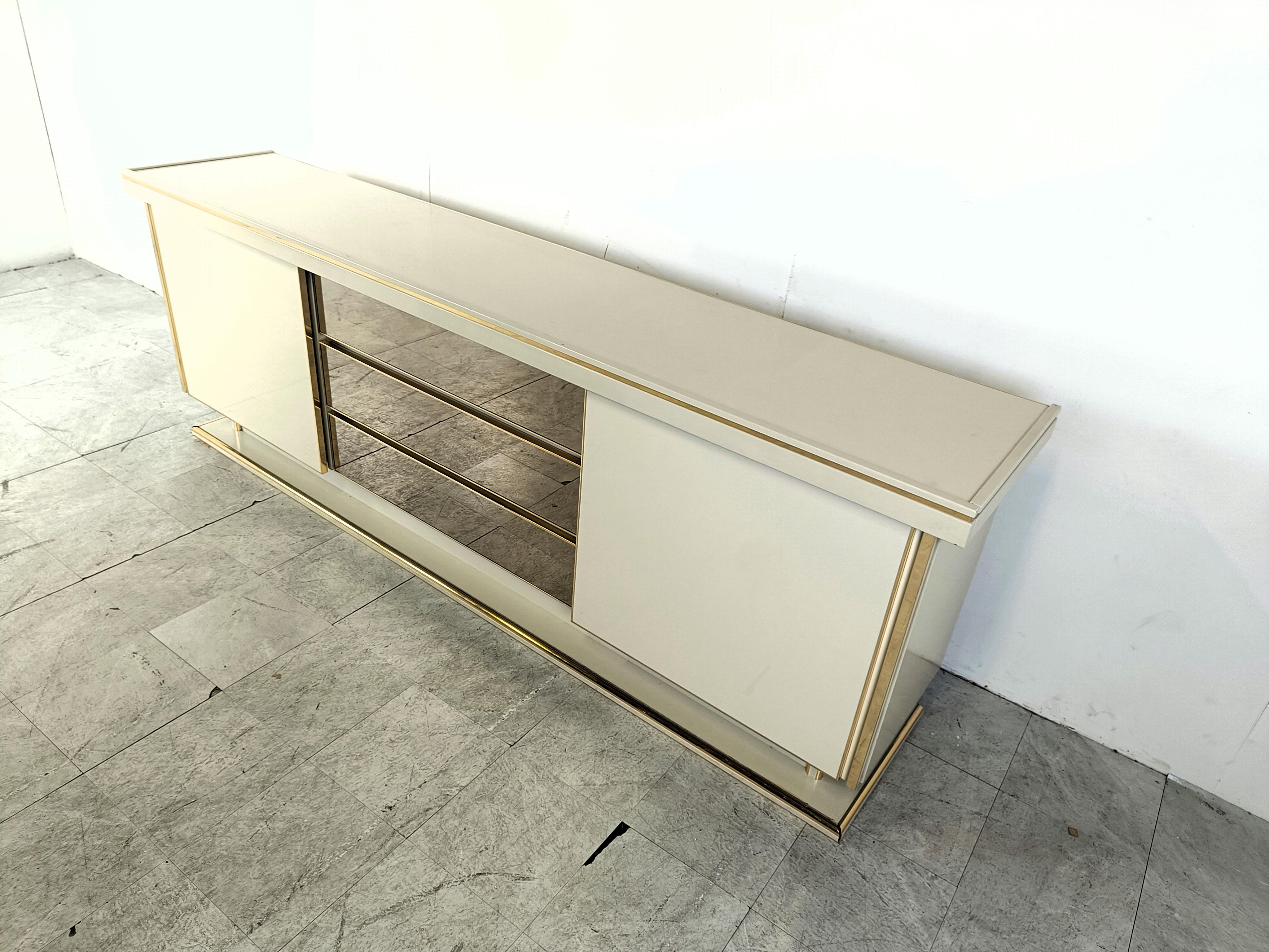 Vintage brass and lacquer sideboard, 1970s In Good Condition For Sale In HEVERLEE, BE