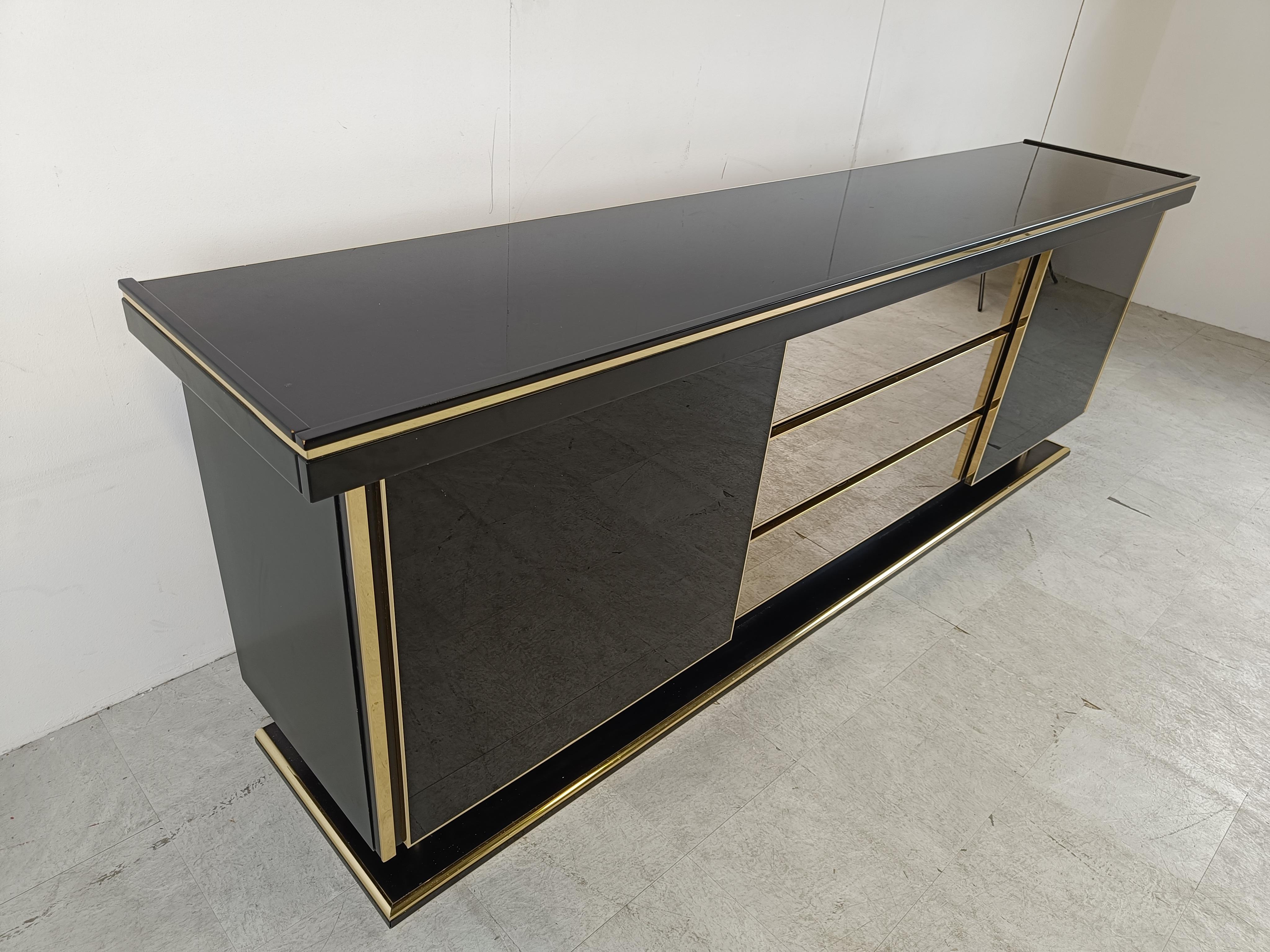 Late 20th Century Vintage brass and lacquer sideboard, 1970s