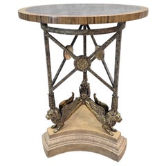 Vintage Brass and Lipstone Griffin Occasional Table by Maitland-Smith