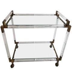 Vintage Brass and Lucite Bar Cart by Charles Hollis Jones, Metric Collection