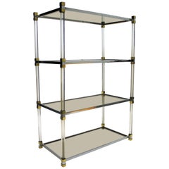 Etagere aus Vintage-Messing und Lucite:: 1970er Jahre