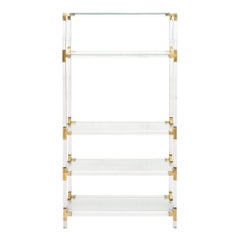 Vintage Brass and Lucite Étagère
