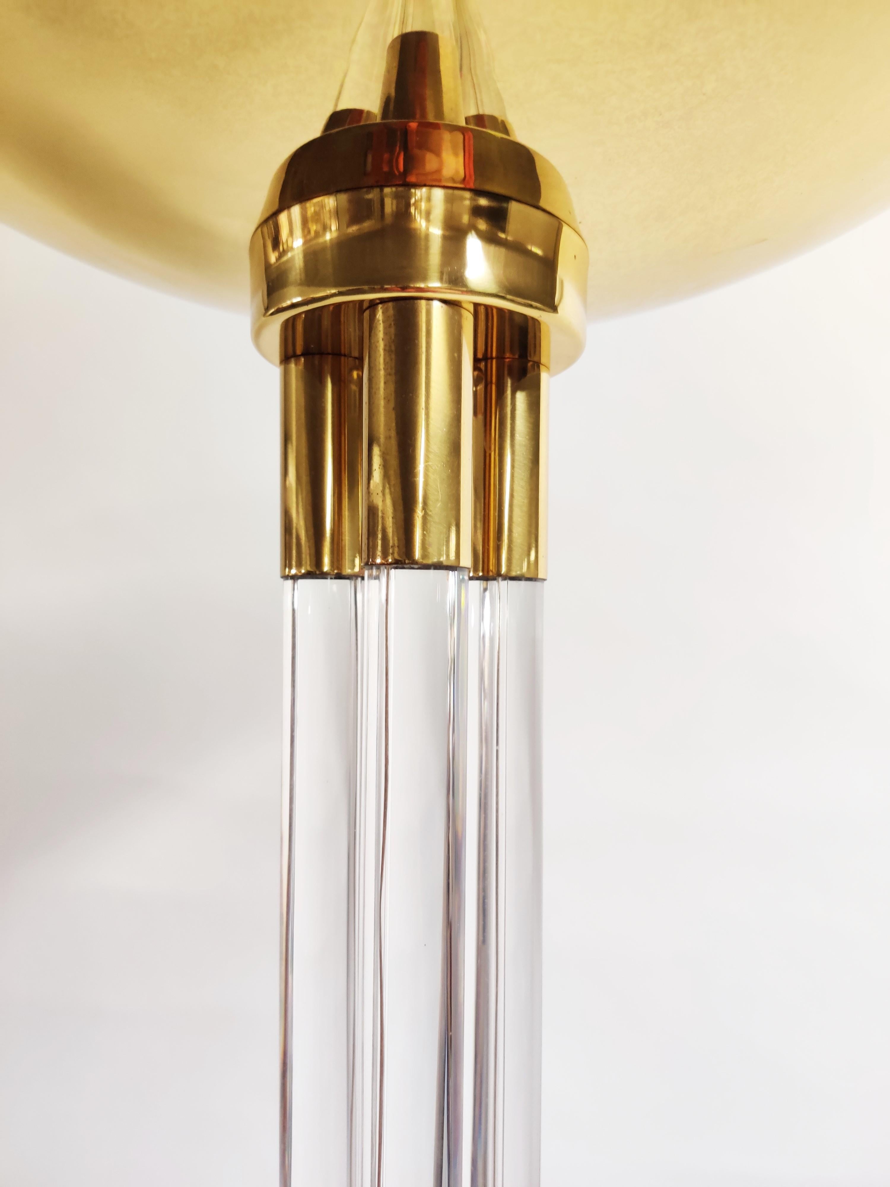 Vintage Brass and Lucite Floor Lamp, 1970s In Good Condition In HEVERLEE, BE