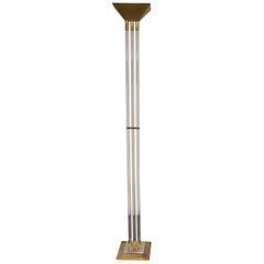 Vintage Brass and Lucite Floor Lamp, 1970s