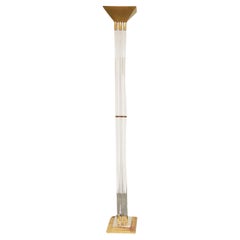 Vintage Brass and Lucite Floor Lamp, 1970s