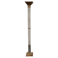 Vintage Brass and Lucite Floor Lamp, 1970s