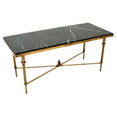 Vintage Brass and Marble Coffee Table
