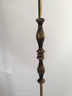 Vintage Brass and Marble Floor Lamp