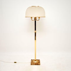 Vintage Brass and Marble Floor Lamp
