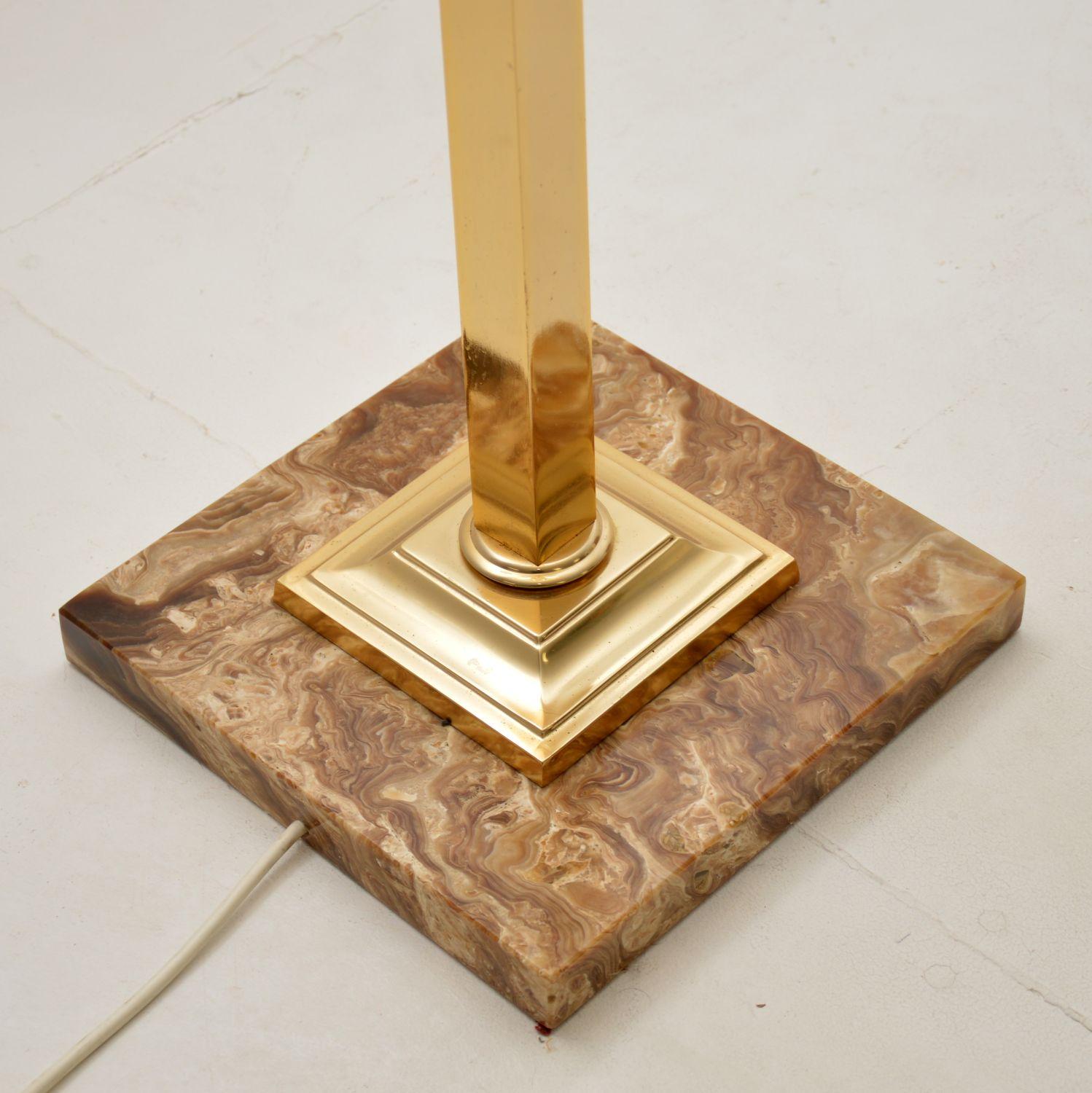 Vintage Brass and Marble Floor Lamp For Sale 2