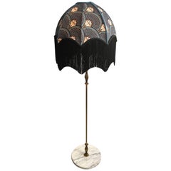 Vintage Brass and Marble Floor Lamp