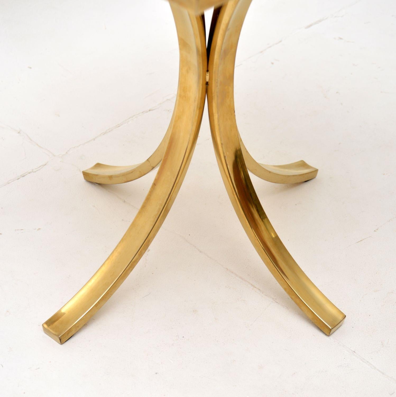 Vintage Brass and Marble Side Table For Sale 2