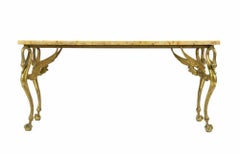 Vintage Brass and Marble Table, Italy, 1960s